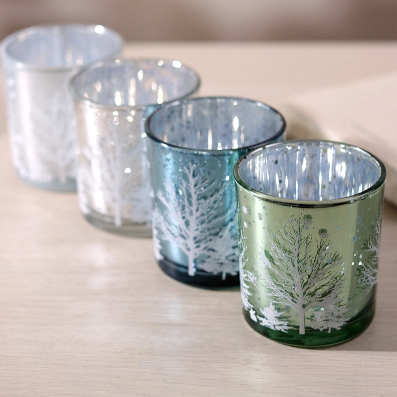 Clear Crystal Candle Holder Creative Stained Glass Candle Holder Aromatherapy Candle Cup DIY Candle Holder