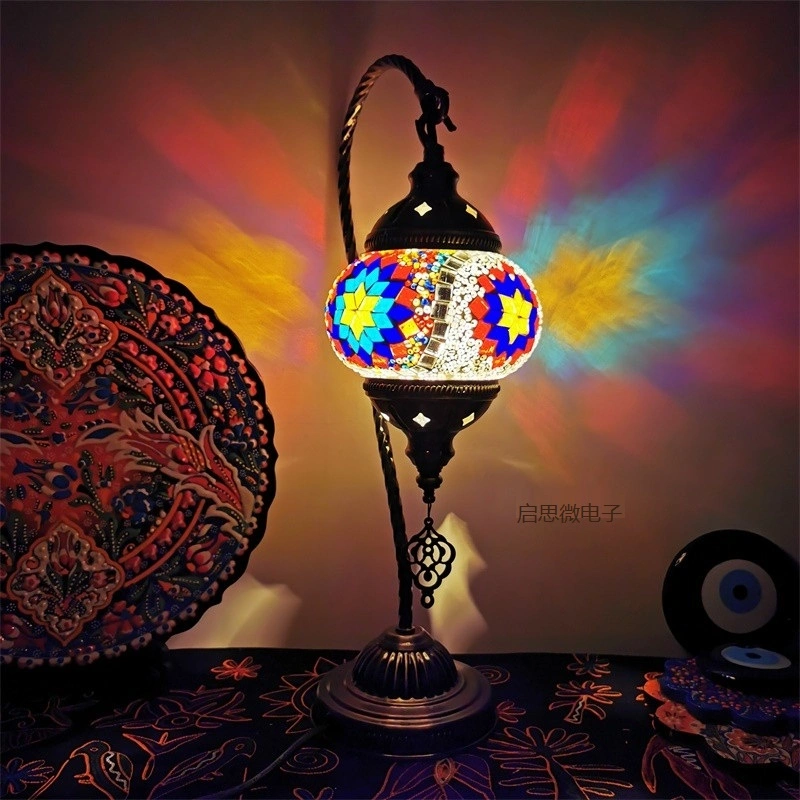 Mediterranean Style Art Deco Turkish Mosaic Table Lamp (WH-VTB-09)